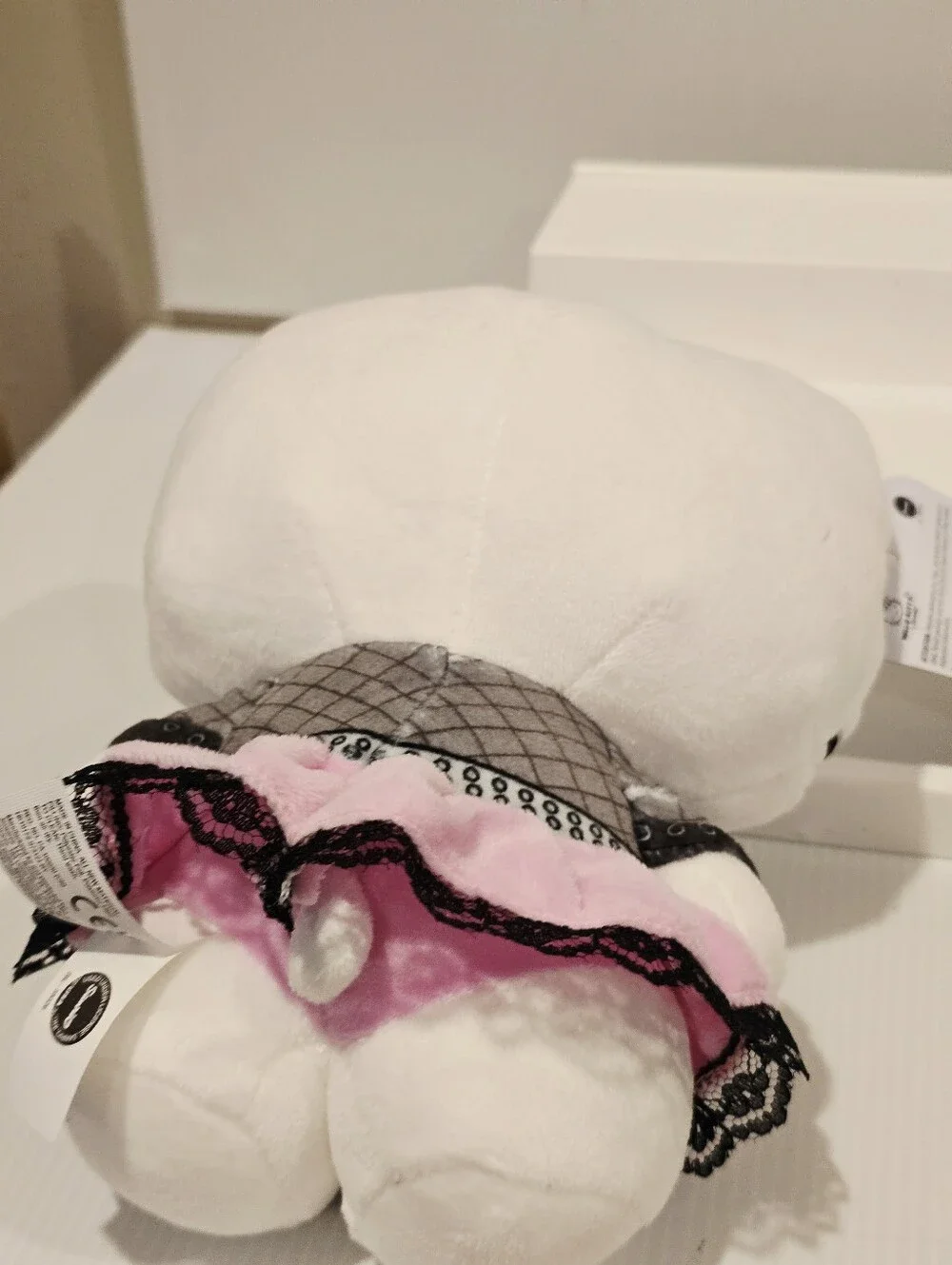 Hello Kitty Punk Halloween with Black Skeleton Bow Stuffed Animal Plush New